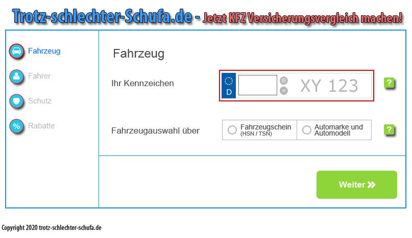 KFZ Versicherung trotz Risikoeinstufung ohne Schufa Auskunft 2023
